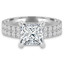 Princess Diamond Solitaire with Accents Engagement Ring and Wedding Band Set Ring in White Gold (MVS0169-W)
