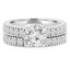 Round Diamond Solitaire with Accents Engagement Ring and Wedding Band Set Ring in White Gold (MVS0170-W)