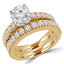 Round Diamond Solitaire with Accents Engagement Ring and Wedding Band Set Ring in Yellow Gold (MVS0170-Y)