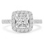 Round Diamond Cushion Halo Engagement Ring in White Gold (MVS0171-W)