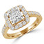 Round Diamond Cushion Halo Engagement Ring in Yellow Gold (MVS0171-Y)