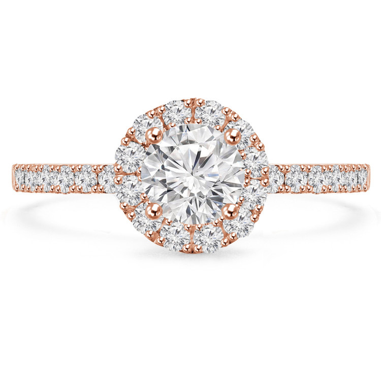 Round Diamond Round Halo Engagement Ring in Rose Gold (MVS0173-R)