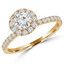 Round Diamond Round Halo Engagement Ring in Yellow Gold (MVS0173-Y)