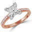 Princess Diamond Solitaire with Accents Engagement Ring in Rose Gold (MVS0174-R)