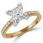 Princess Diamond Solitaire with Accents Engagement Ring in Yellow Gold (MVS0174-Y)