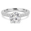 Round Diamond Solitaire with Accents Engagement Ring in White Gold (MVS0176-W)