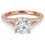 Round Diamond Split-Shank Solitaire with Accents Engagement Ring in Rose Gold (MVS0180-R)