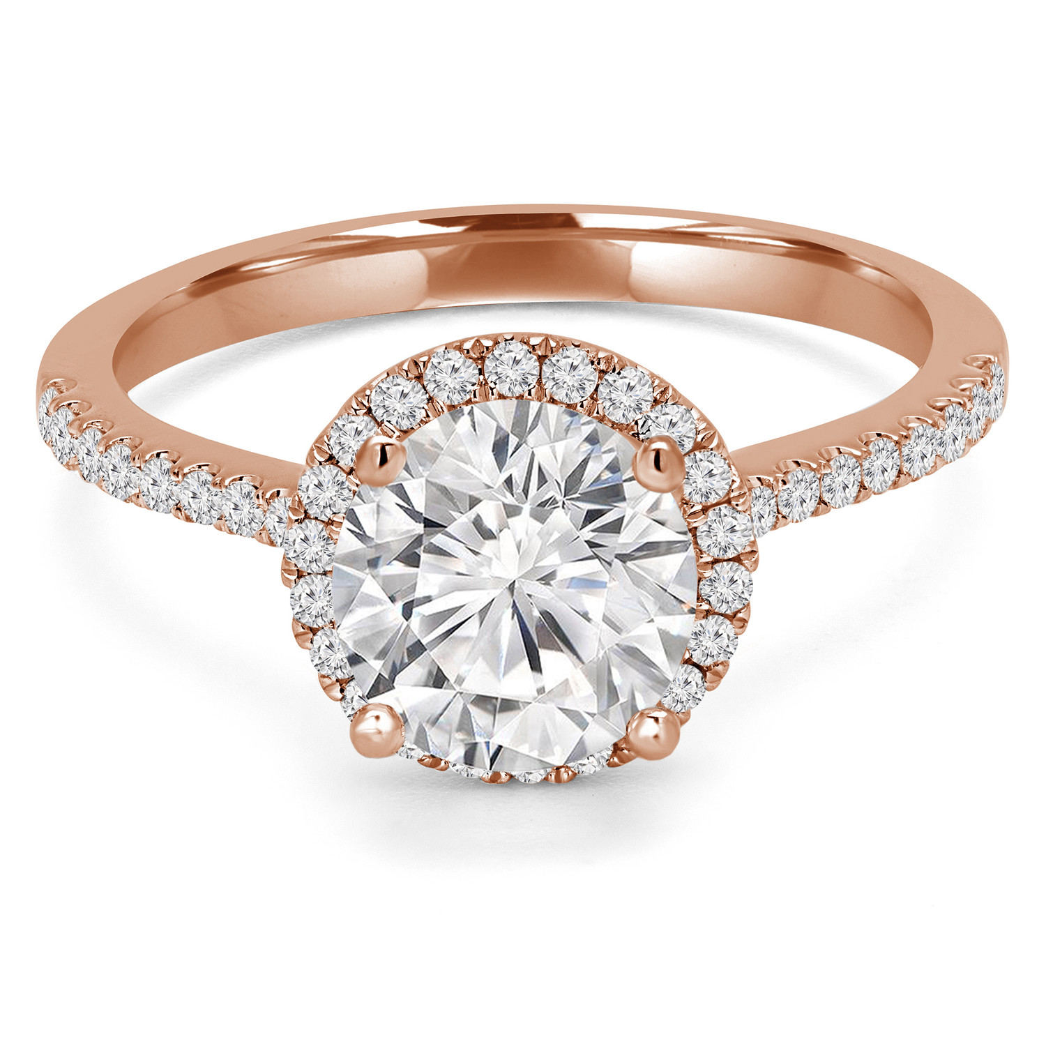 Round Diamond Round Halo Engagement Ring in Rose Gold (MVS0182-R)