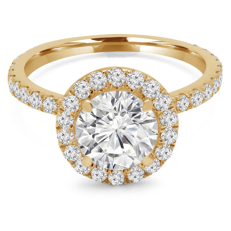 Round Diamond Round Halo Engagement Ring in Yellow Gold (MVS0183-Y)
