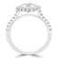 Round Diamond Bezel Set Round Halo Engagement Ring in White Gold (MVS0184-W)