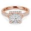 Princess Diamond Split-Shank Halo Engagement Ring in Rose Gold (MVS0187-R)