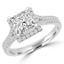 Princess Diamond Split-Shank Halo Engagement Ring in White Gold (MVS0187-W)