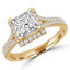 Princess Diamond Halo Engagement Ring in Yellow Gold (MVS0187-Y)
