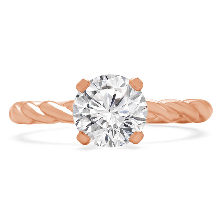 Round Diamond Twisted Solitaire Engagement Ring in Rose Gold (MVS0191-R)