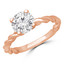 Round Diamond Twisted Solitaire Engagement Ring in Rose Gold (MVS0191-R)