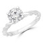Round Diamond Twisted Solitaire Engagement Ring in White Gold (MVS0191-W)