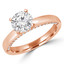 Round Diamond Solitaire with Accents Engagement Ring in Rose Gold (MVS0195-R)