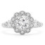 Round Diamond Vintage Floral Halo Engagement Ring in White Gold (MVS0197-W)