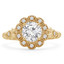 Round Diamond Vintage Floral Halo Engagement Ring in Yellow Gold (MVS0197-Y)