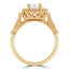 Round Diamond Vintage Floral Halo Engagement Ring in Yellow Gold (MVS0197-Y)