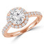 Round Diamond Round Halo Engagement Ring in Rose Gold (MVS0199-R)