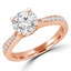 Round Diamond Solitaire with Accents Engagement Ring in Rose Gold (MVS0202-R)