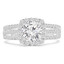 Round Diamond Three-Row Cushion Halo Engagement Ring in White Gold (MVS0203-W)