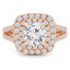 Round Diamond Split-Shank Double Cushion Halo Engagement Ring in Rose Gold (MVS0204-R)