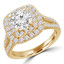 Round Diamond Split-Shank Double Cushion Halo Engagement Ring in Yellow Gold (MVS0204-Y)