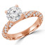 Round Diamond Solitaire with Accents Engagement Ring in Rose Gold (MVS0206-R)