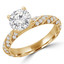 Round Diamond Solitaire with Accents Engagement Ring in Yellow Gold (MVS0206-Y)