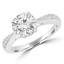 Round Diamond Solitaire with Accents Engagement Ring in White Gold (MVS0207-W)