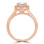 Round Diamond Cushion Halo Engagement Ring in Rose Gold (MVS0211-R)