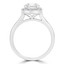 Round Diamond Cushion Halo Engagement Ring in White Gold (MVS0211-W)