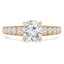 Round Diamond Solitaire with Accents Engagement Ring in Yellow Gold (MVS0215-Y)