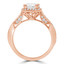 Round Diamond Cushion Halo Engagement Ring in Rose Gold (MVS0216-R)