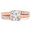 Round Diamond Split-Shank Solitaire with Accents Engagement Ring in Rose Gold (MVS0217-R)