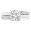 Round Diamond Split-Shank Solitaire with Accents Engagement Ring in White Gold (MVS0217-W)