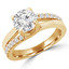 Round Diamond Split-Shank Solitaire with Accents Engagement Ring in Yellow Gold (MVS0217-Y)