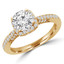 Round Diamond Vintage Halo Engagement Ring in Yellow Gold (MVS0219-Y)