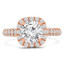 Round Diamond Cushion Halo Engagement Ring in Rose Gold (MVS0221-R)