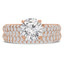 Round Diamond Three-Row Solitaire with Accents Engagement Ring and Wedding Band Set Ring in Rose Gold (MVS0223-R)