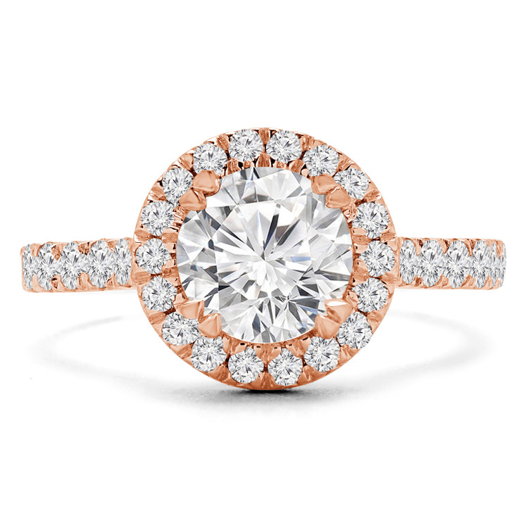 Round Diamond Round Halo Engagement Ring in Rose Gold (MVS0226-R)