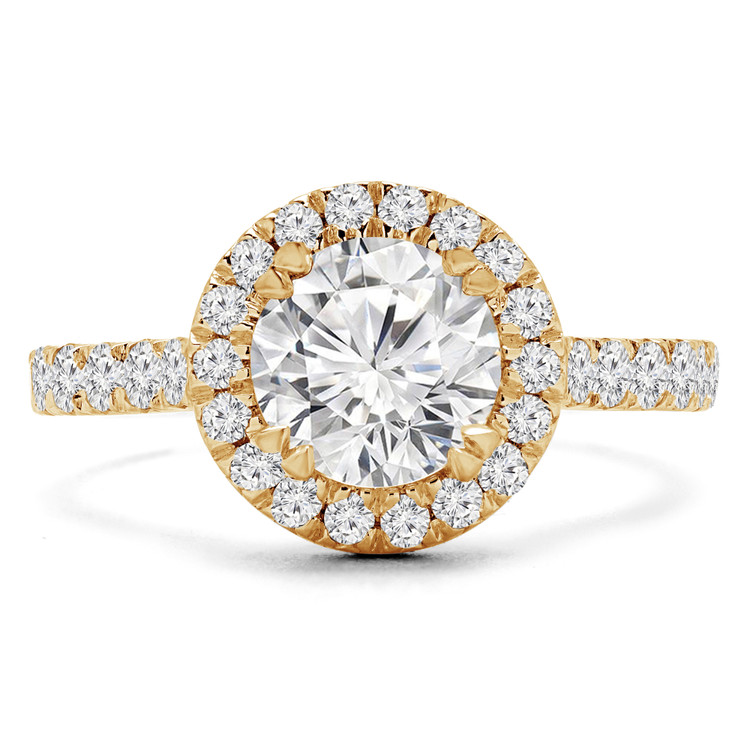 Round Diamond Round Halo Engagement Ring in Yellow Gold (MVS0226-Y)