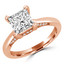 Princess Diamond Vintage Hidden Halo Solitaire with Accents Engagement Ring in Rose Gold (MVS0227-R)
