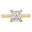 Princess Diamond Vintage Hidden Halo Solitaire with Accents Engagement Ring in Yellow Gold (MVS0227-Y)
