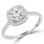 Round Diamond Cushion Halo Engagement Ring in White Gold (MVS0228-W)
