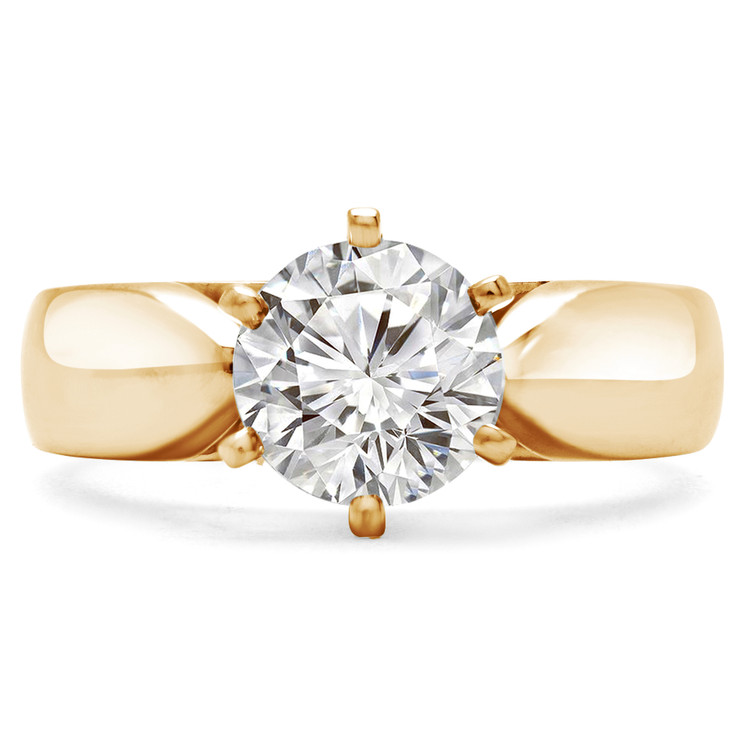 Round Diamond Solitaire Engagement Ring in Yellow Gold (MVS0230-Y)