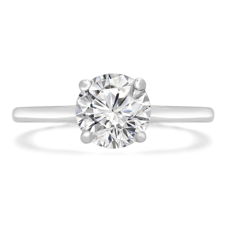 Round Diamond Solitaire Engagement Ring in White Gold (MVS0231-W)
