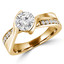 Round Diamond Solitaire with Accents Engagement Ring in Yellow Gold (MVS0235-Y)